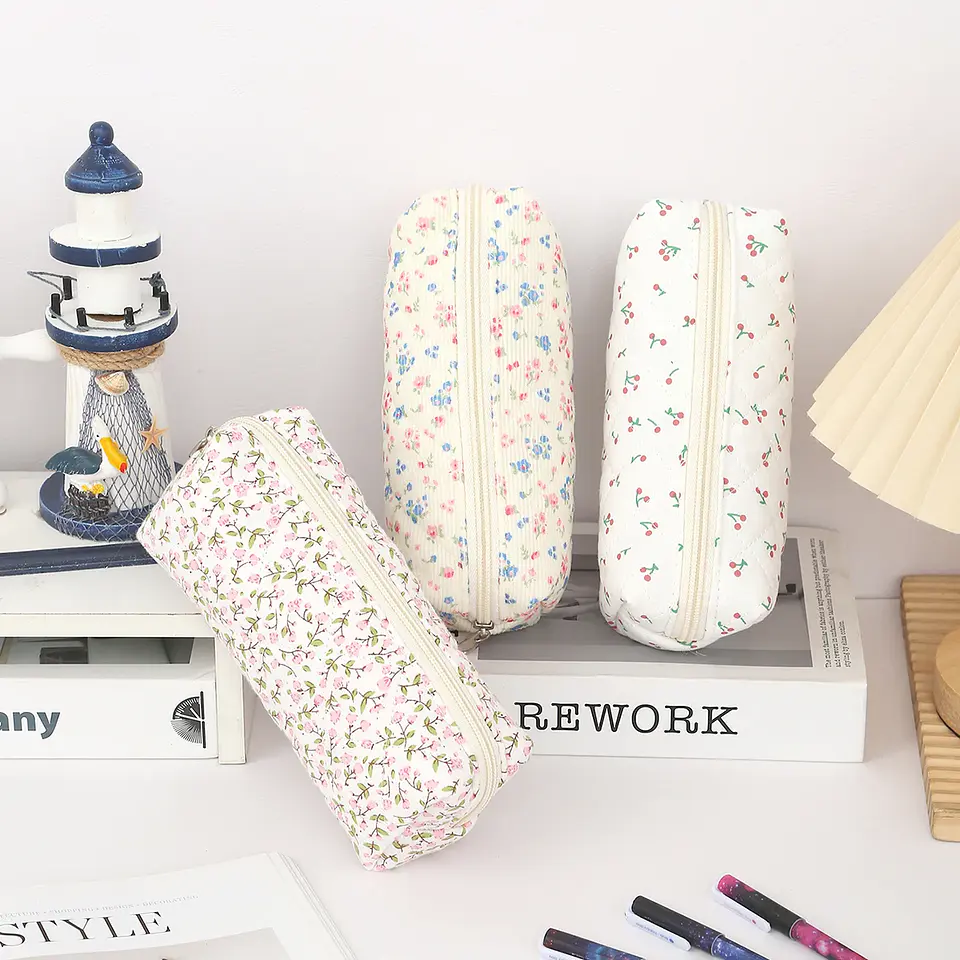 Floral Pencil Case – Bowknot School Storage Bag 3