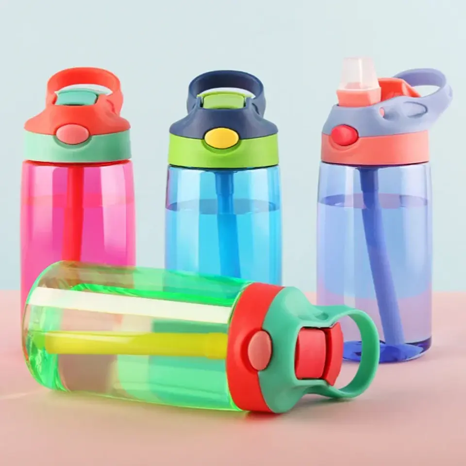 Kids Straw Water Bottle – 480ml Travel Cup 1