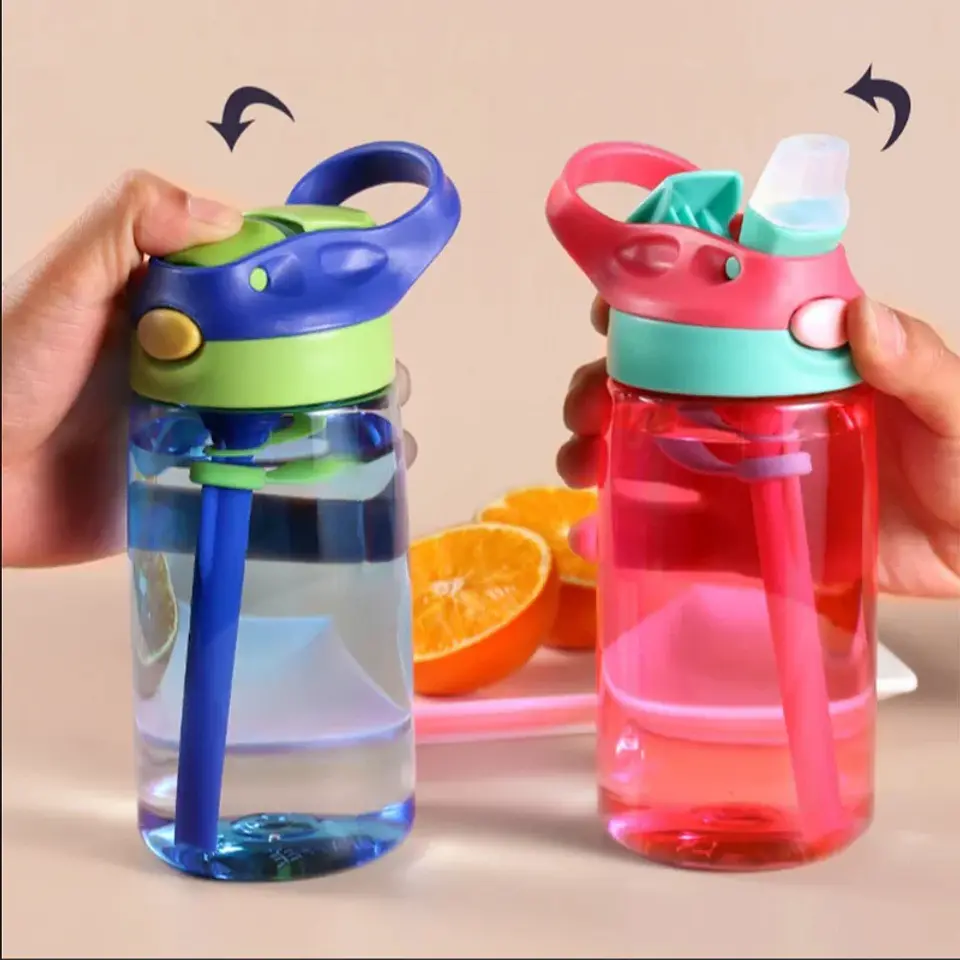 Kids Straw Water Bottle – 480ml Travel Cup 2