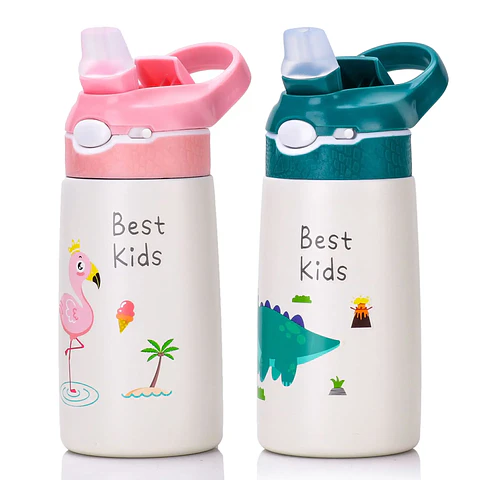 Kids Stainless Steel Thermos – 400ml Straw Bottle