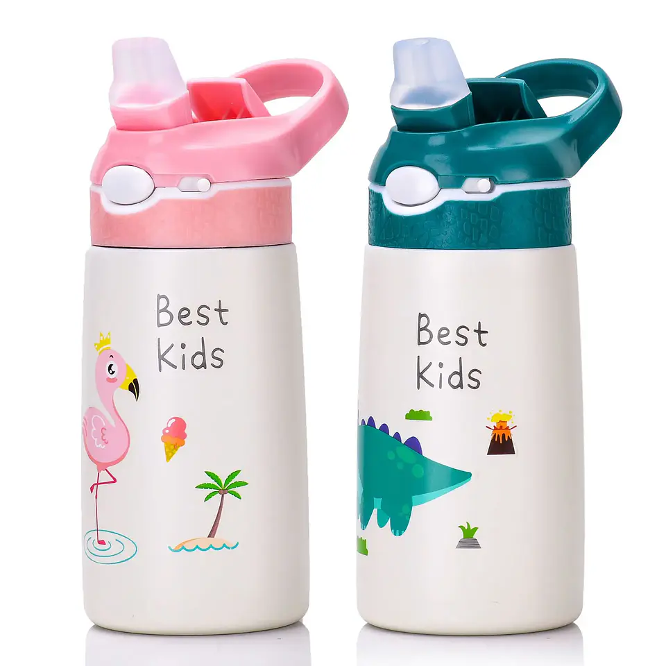 Kids Stainless Steel Thermos – 400ml Straw Bottle 1