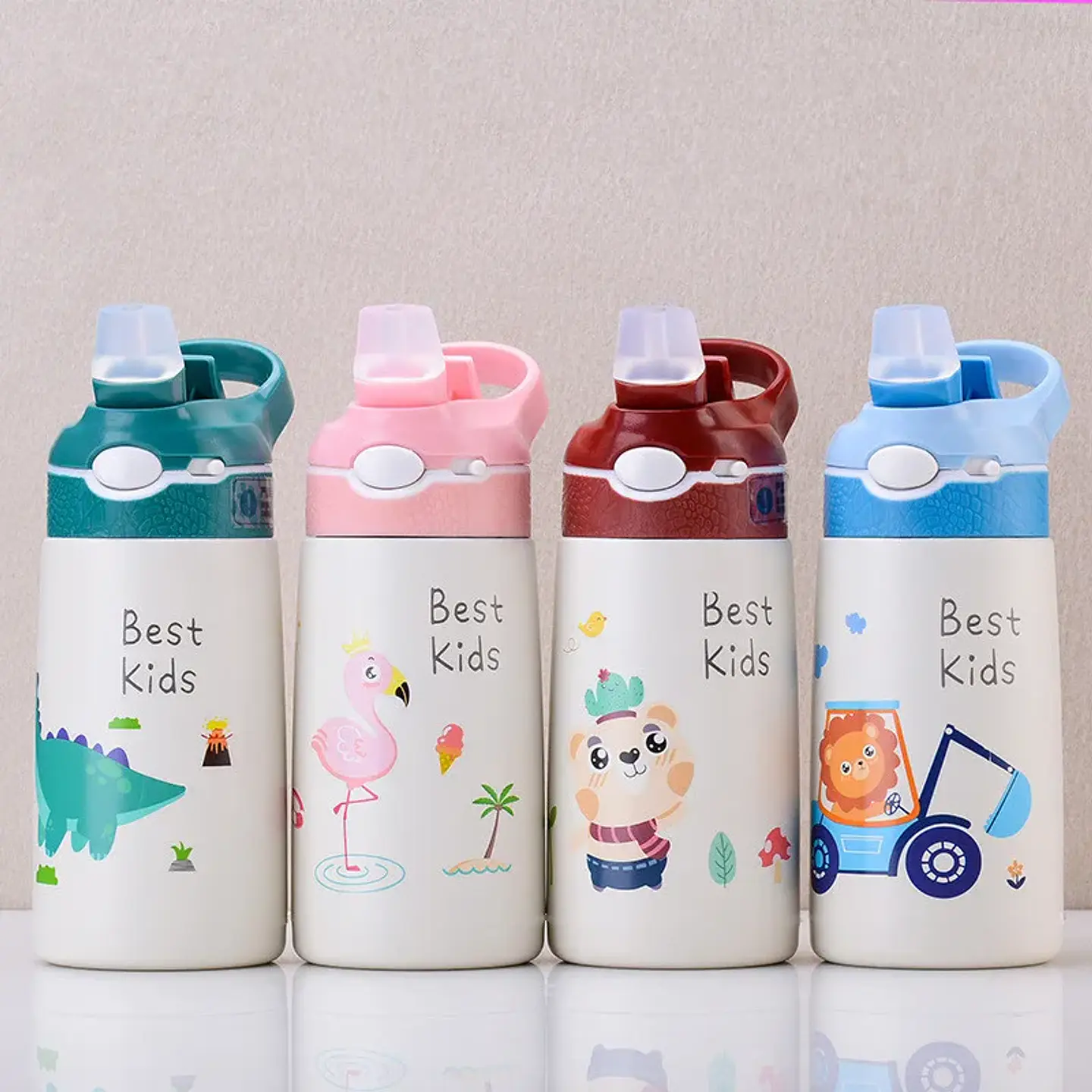 Kids Stainless Steel Thermos – 400ml Straw Bottle 2