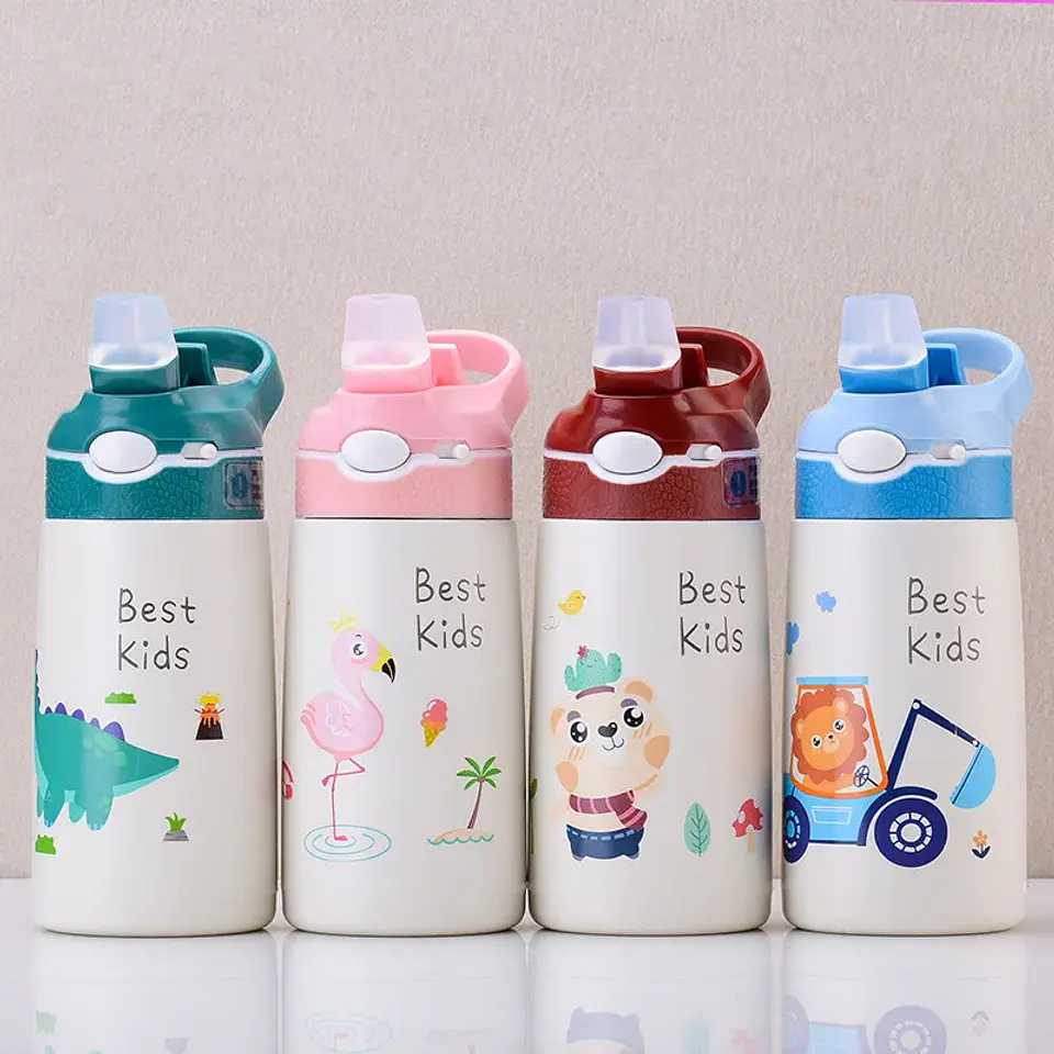 Kids Stainless Steel Thermos – 400ml Straw Bottle 2