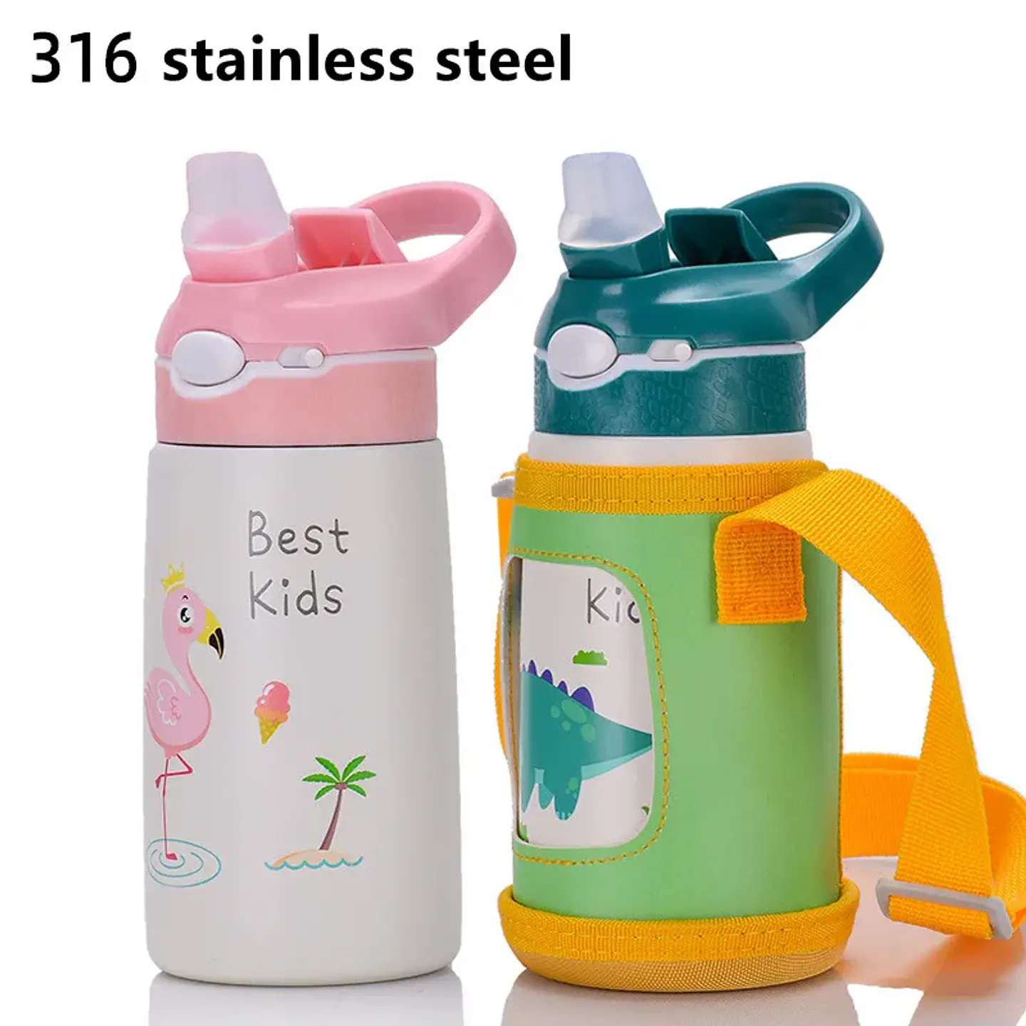 Kids Stainless Steel Thermos – 400ml Straw Bottle 3