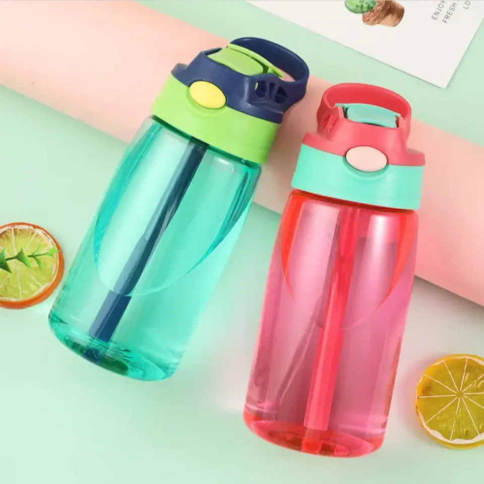 Kids Straw Water Bottle – 480ml Travel Cup 4