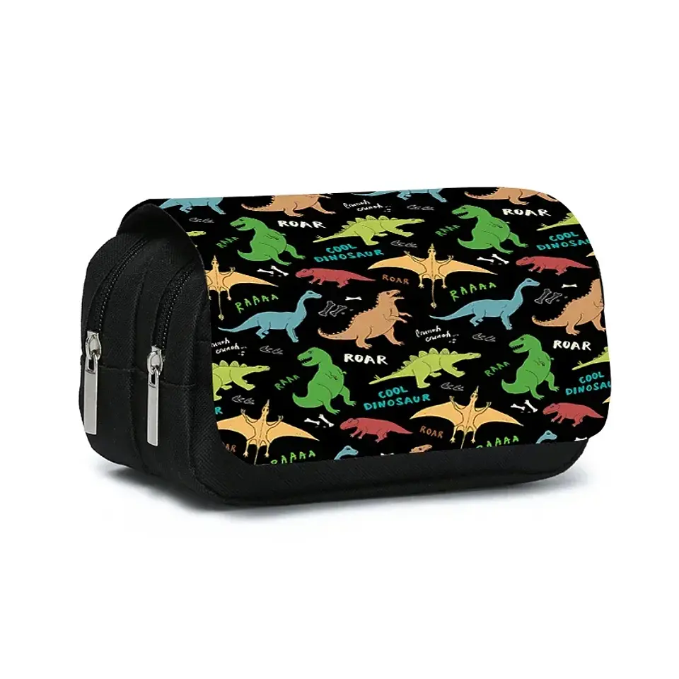 Dinosaur Pencil Case – Double Layer Flip Organizer 3