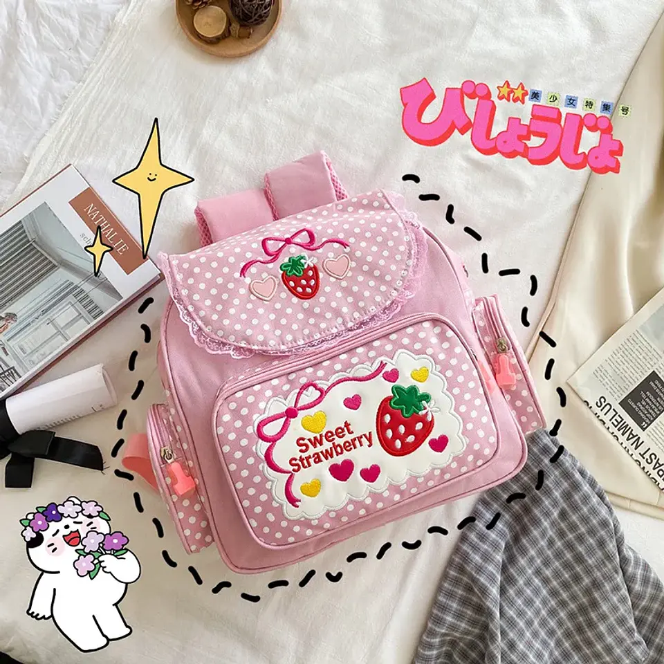 Strawberry Girls Backpack  Japanese School Bag 1