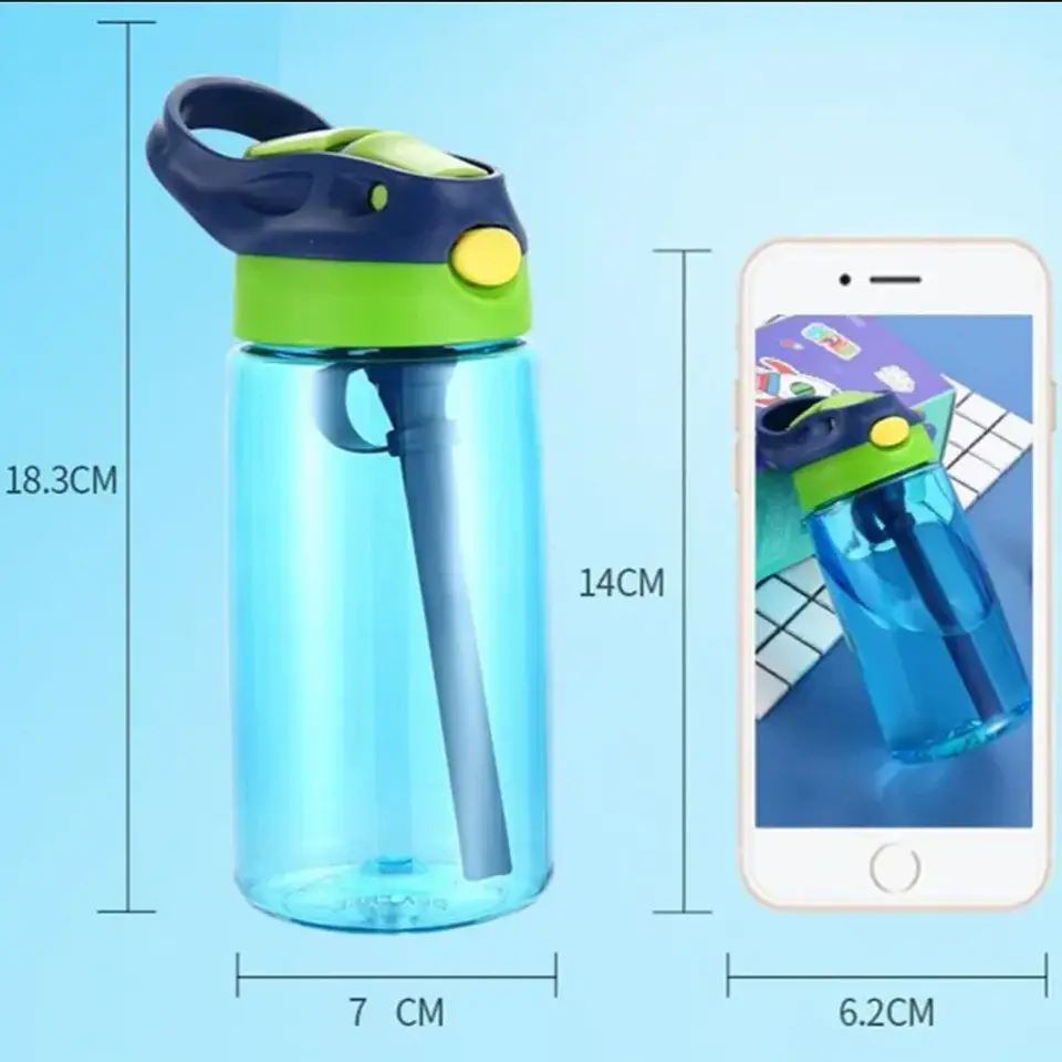 Kids Straw Water Bottle – 480ml Travel Cup 6