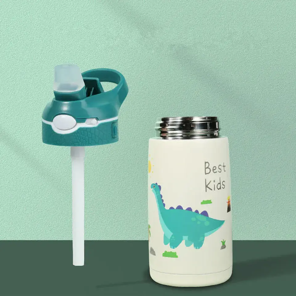 Kids Stainless Steel Thermos – 400ml Straw Bottle 4