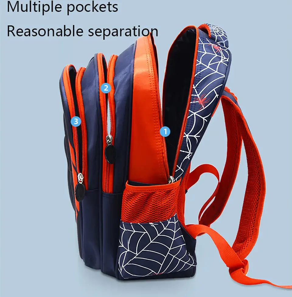 Spider Kids Backpack Set  2PCS Waterproof School Bag 4