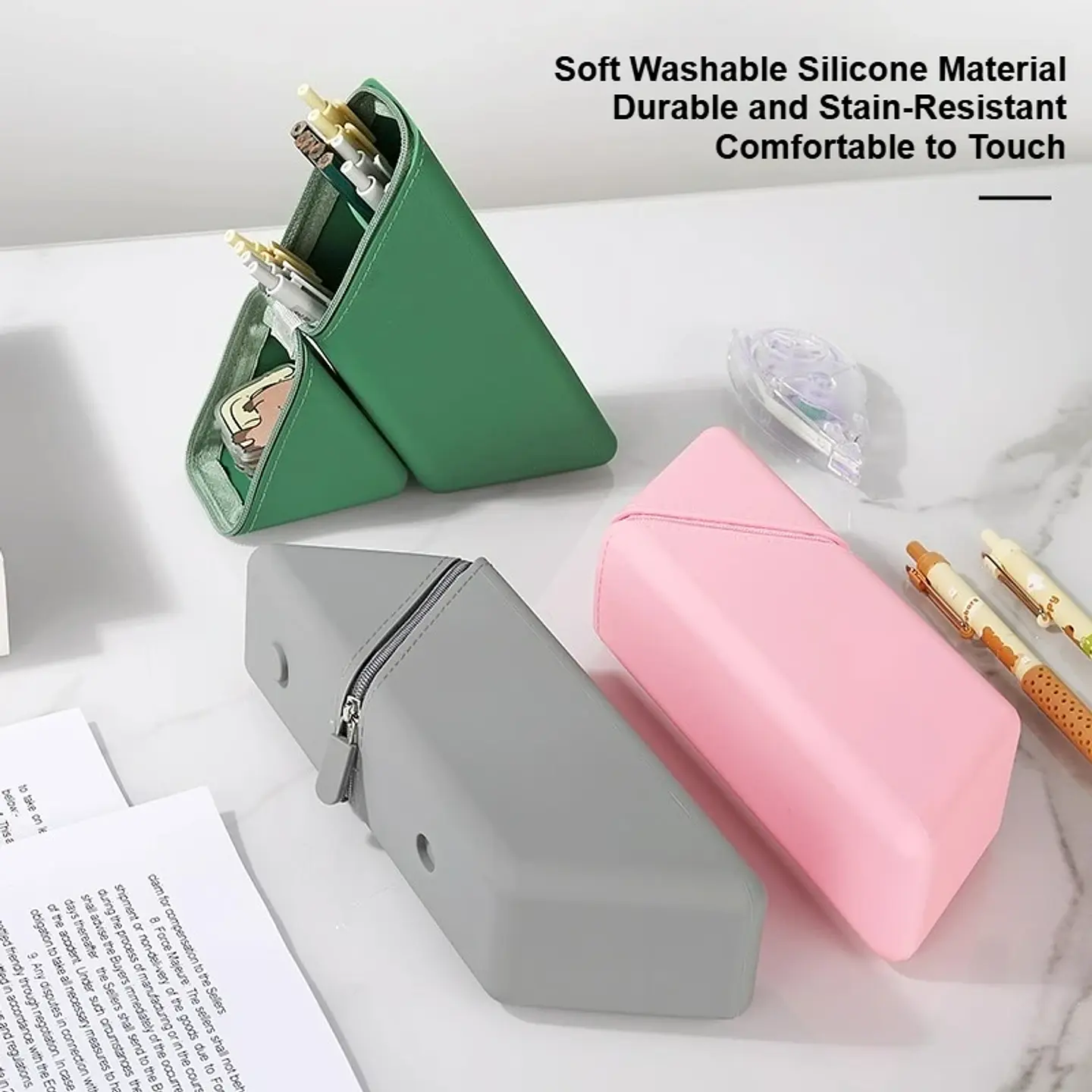 Stand Up Pencil Case  Silicone Desk Organizer 5