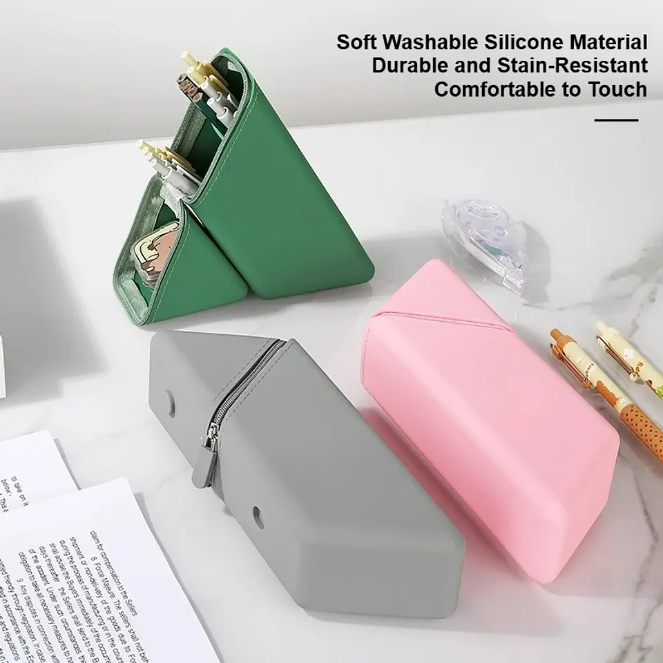 Stand Up Pencil Case  Silicone Desk Organizer 5