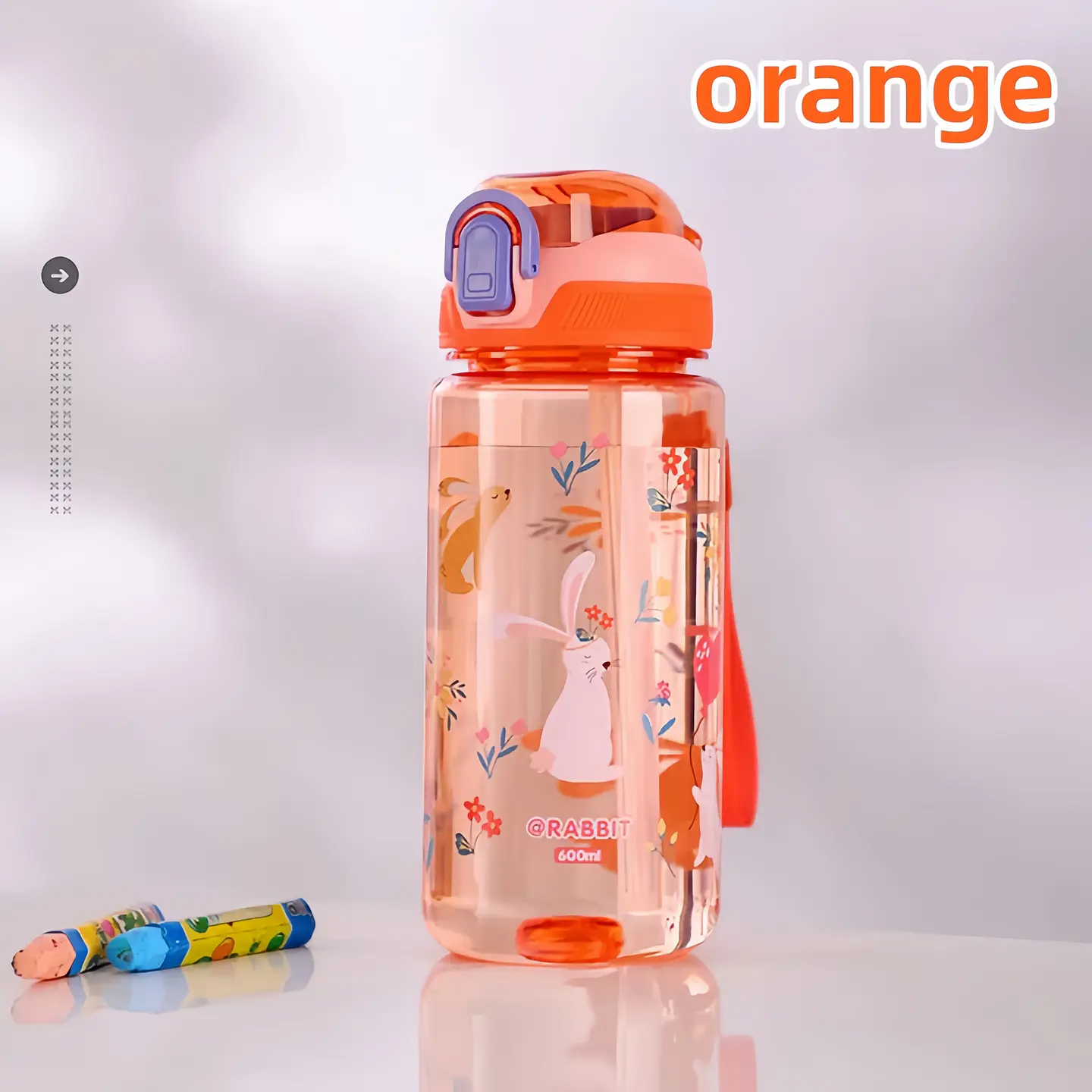 Kids Dinosaur Water Bottle – 600ml Straw Cup 7
