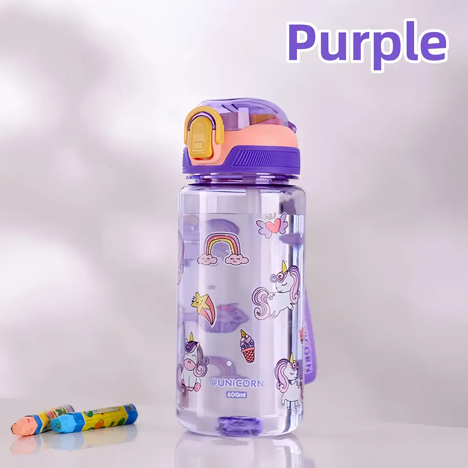 Kids Dinosaur Water Bottle – 600ml Straw Cup 8