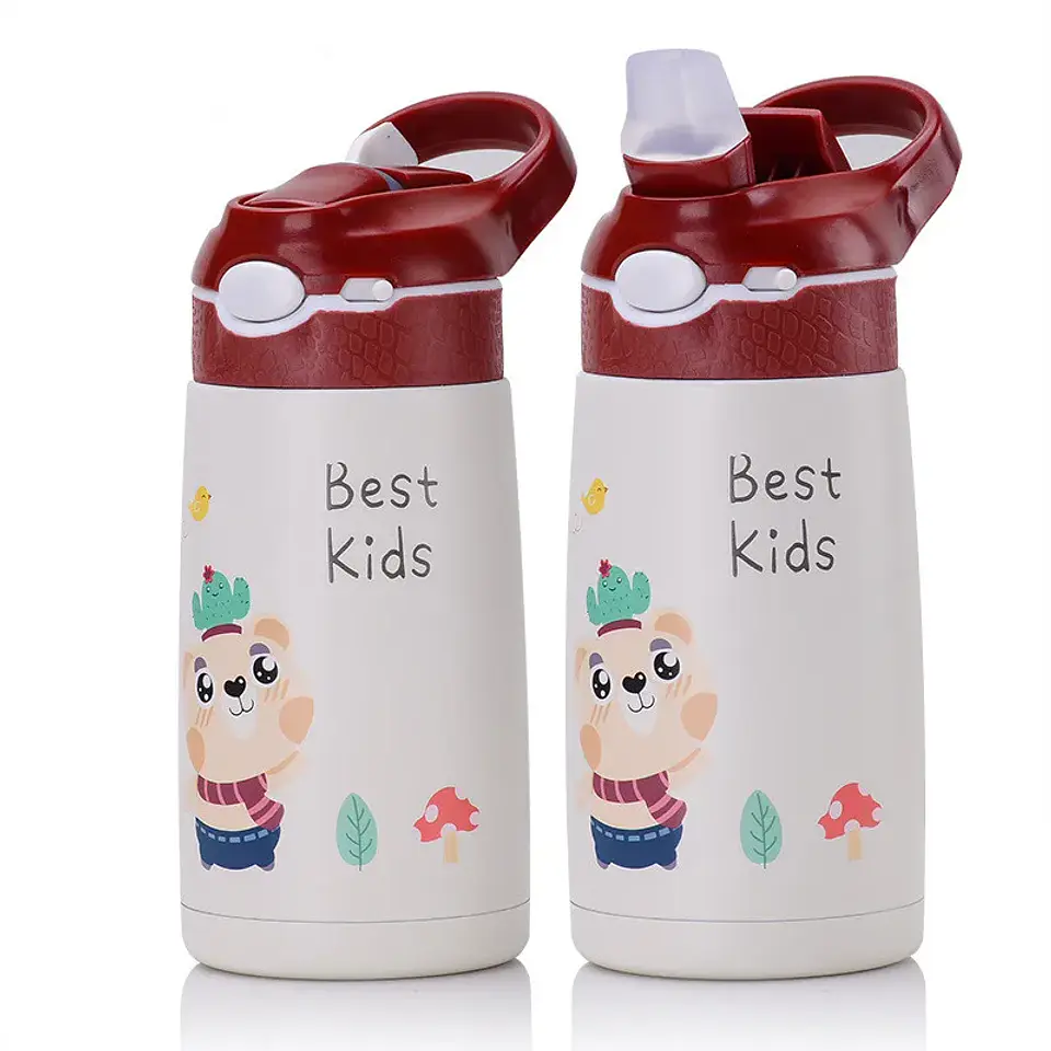 Kids Stainless Steel Thermos – 400ml Straw Bottle 9