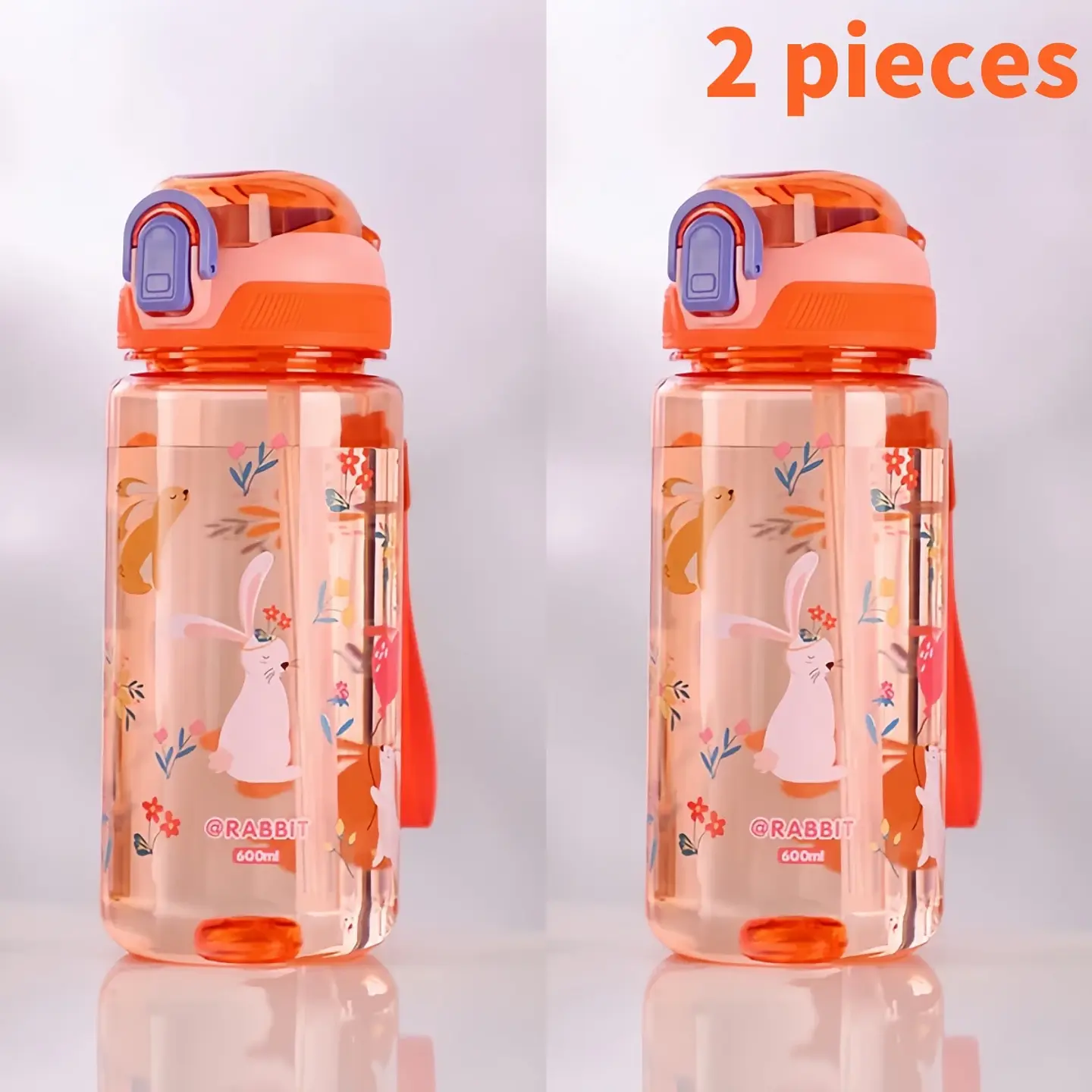 Kids Dinosaur Water Bottle – 600ml Straw Cup 11