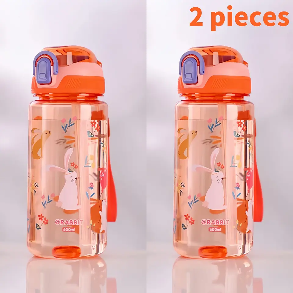 Kids Dinosaur Water Bottle – 600ml Straw Cup 11