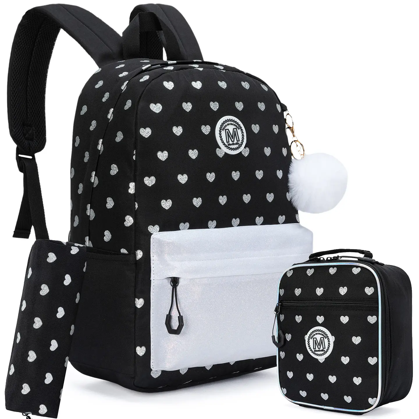 Love Girls Backpack Set 3PCS School Bag with Lunch Bag 10