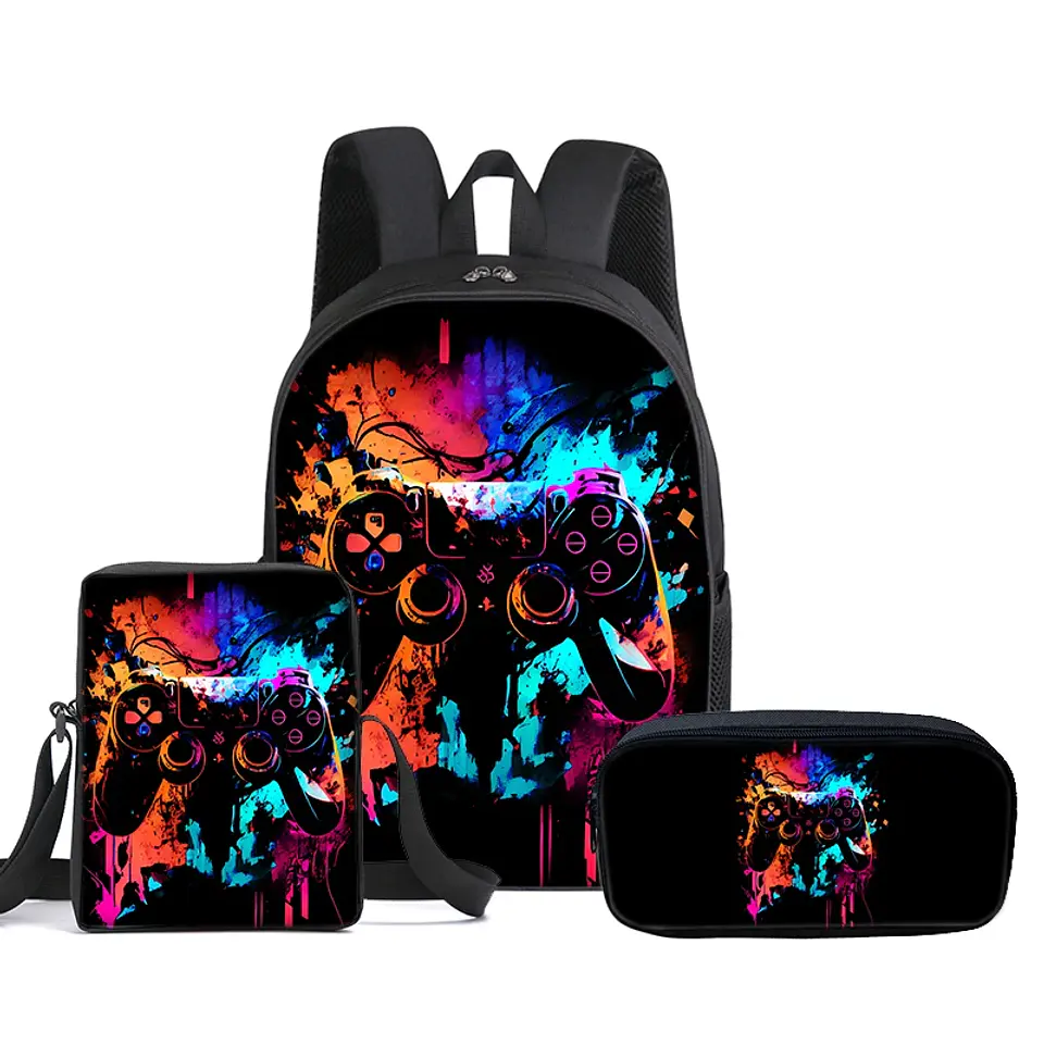 GamePad Backpack Set 3PCS Waterproof School Bag 7