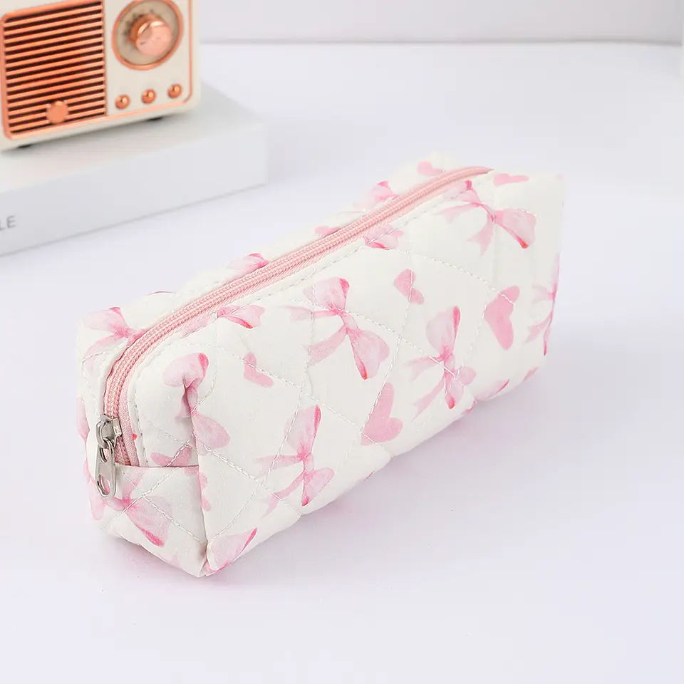 Floral Pencil Case – Bowknot School Storage Bag 9