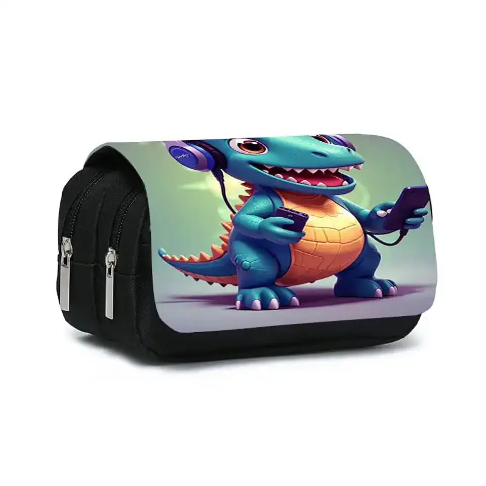Dinosaur Pencil Case – Double Layer Flip Organizer 9