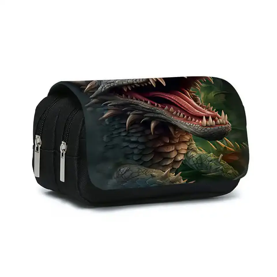 Dinosaur Pencil Case – Double Layer Flip Organizer 10