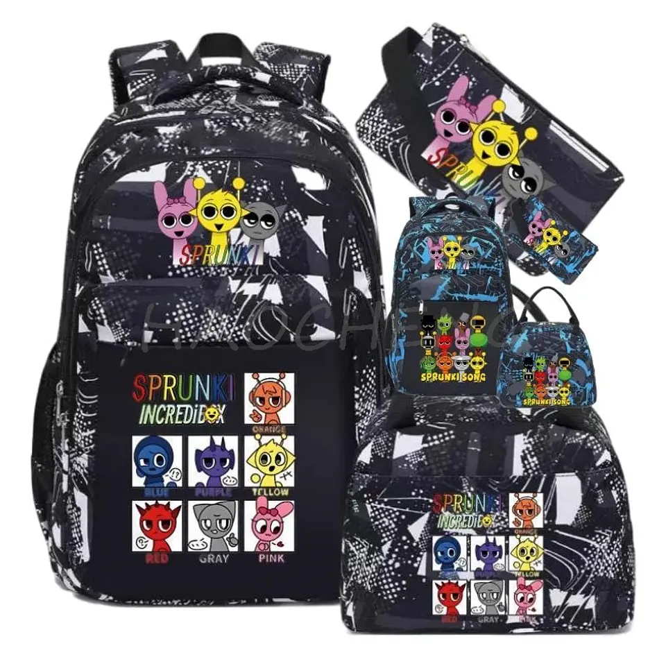 Sprunki Backpack Set  3PCS Waterproof School Bag 6