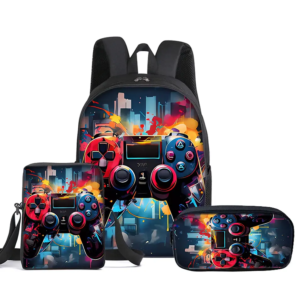 GamePad Backpack Set 3PCS Waterproof School Bag 8