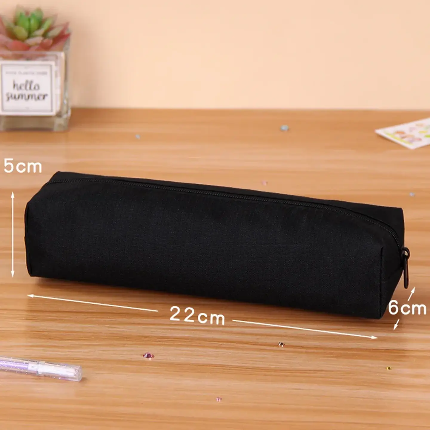 Solid Color Pencil Case  Large Zipper Pencil Pouch 7