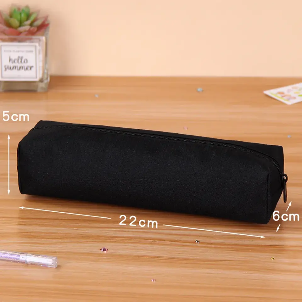 Solid Color Pencil Case  Large Zipper Pencil Pouch 7