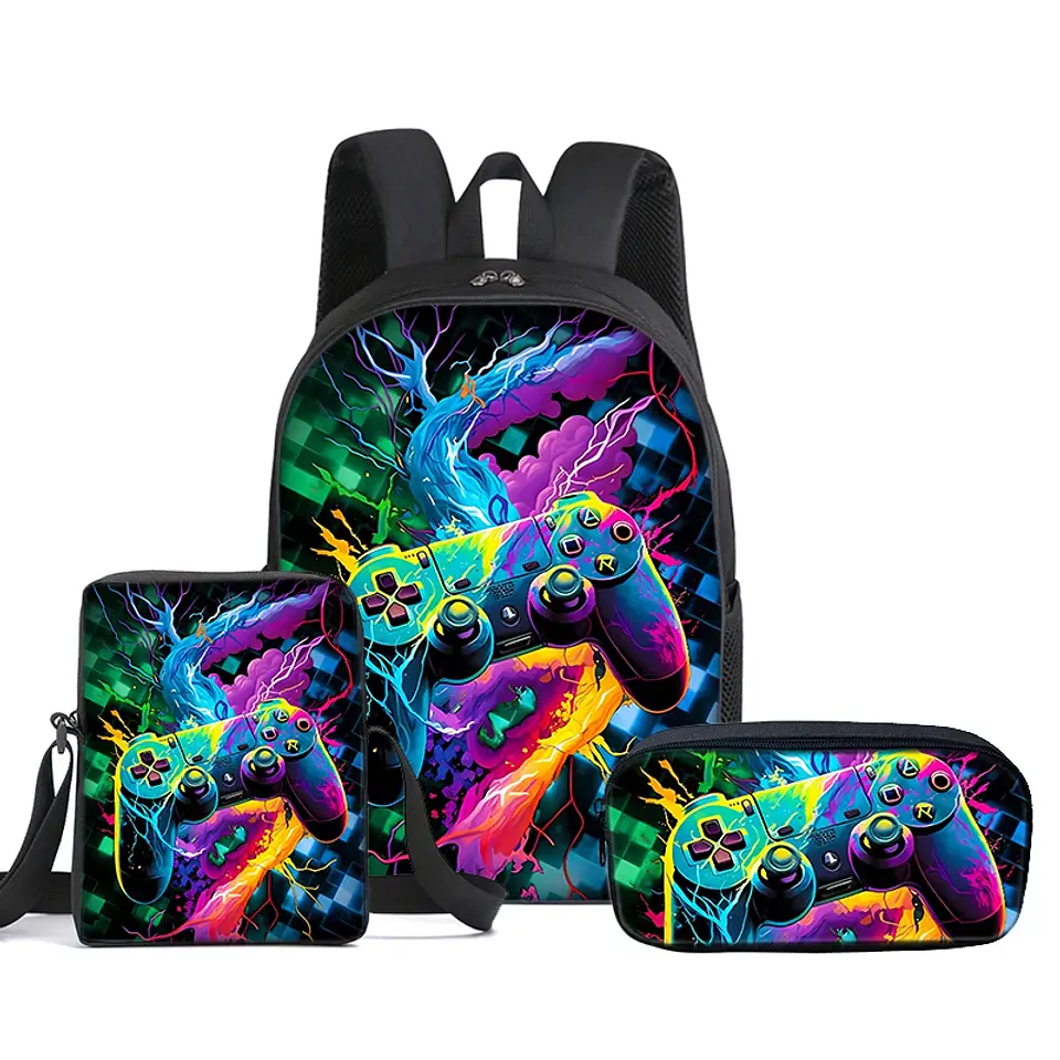 GamePad Backpack Set 3PCS Waterproof School Bag 9