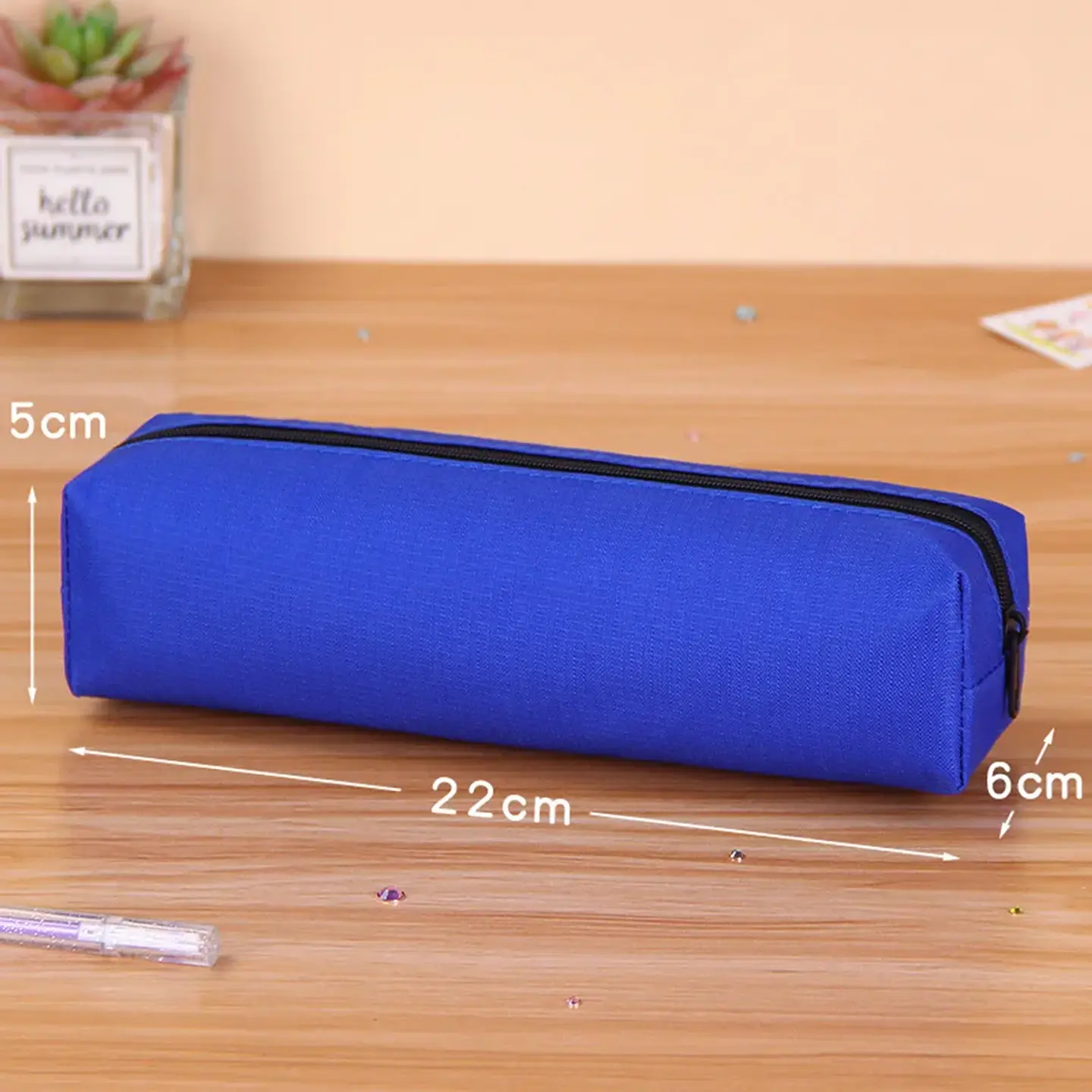 Solid Color Pencil Case  Large Zipper Pencil Pouch 8