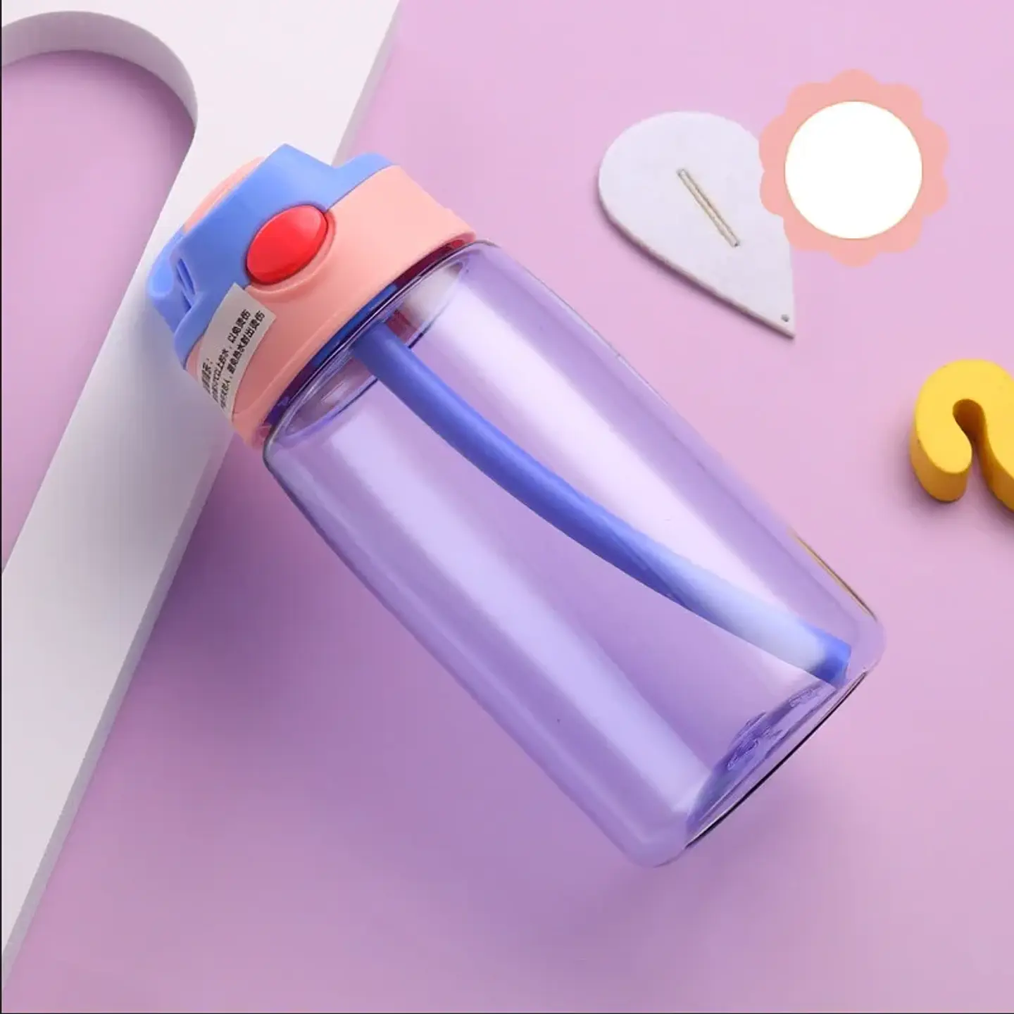 Kids Straw Water Bottle – 480ml Travel Cup 9