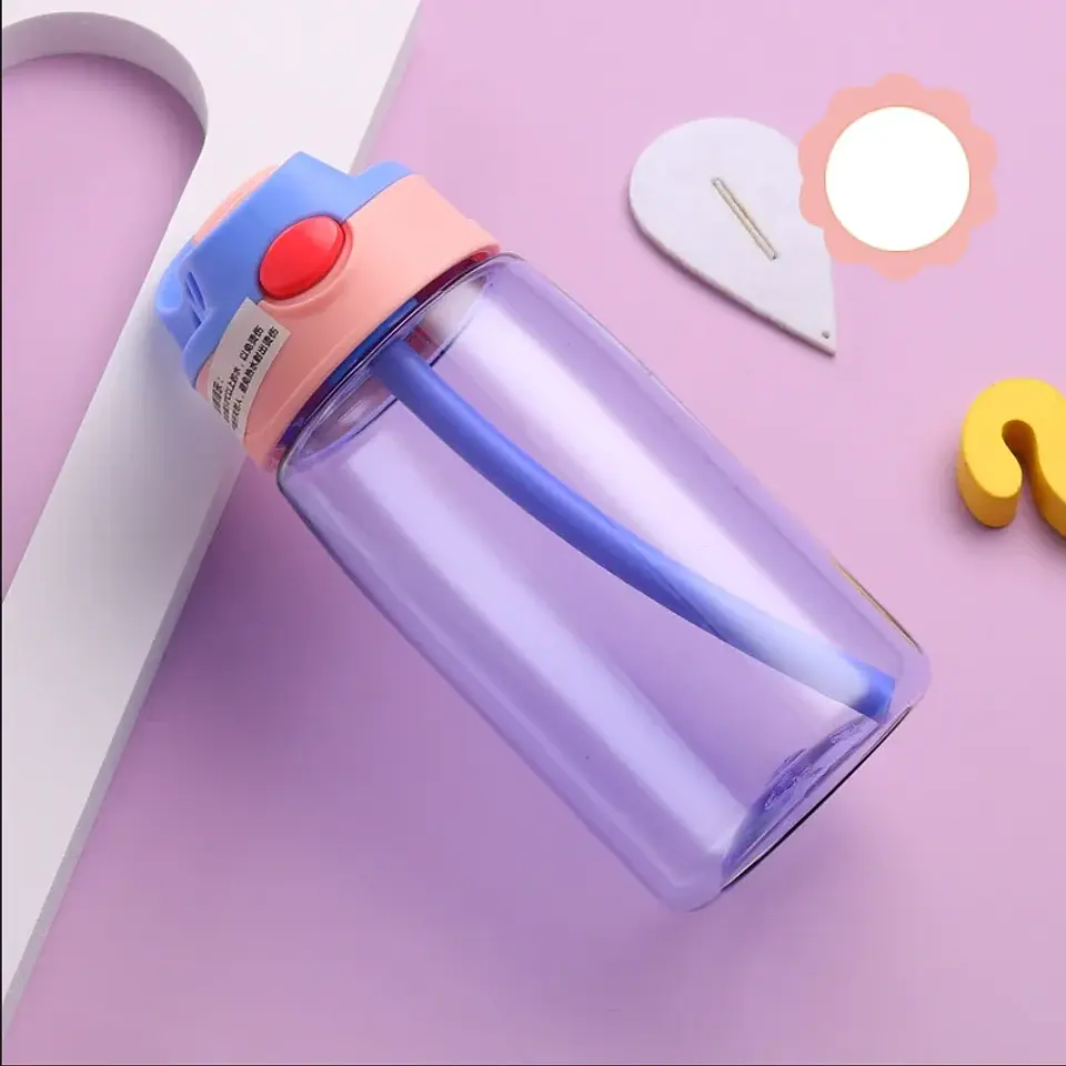 Kids Straw Water Bottle – 480ml Travel Cup 9