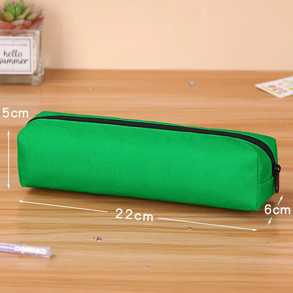 Solid Color Pencil Case  Large Zipper Pencil Pouch 9