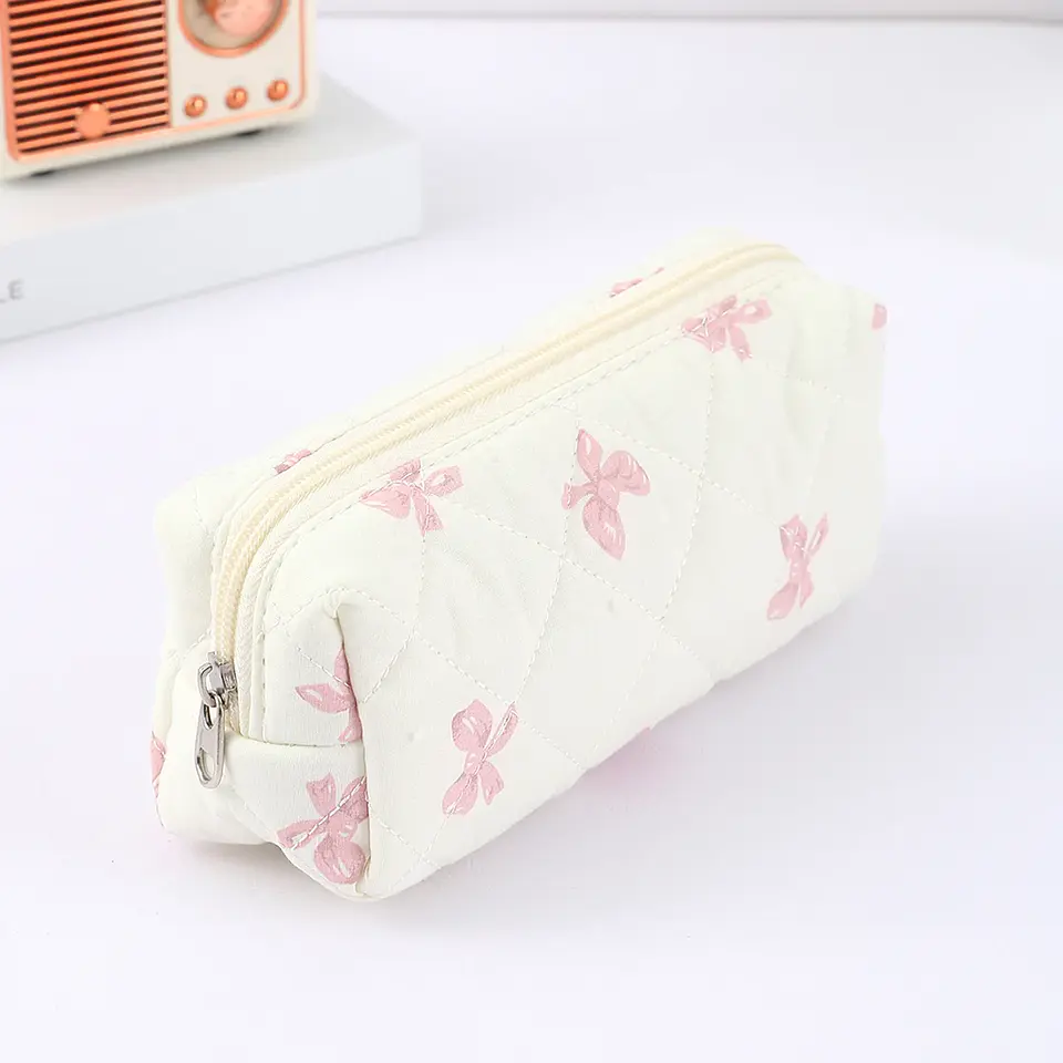 Floral Pencil Case – Bowknot School Storage Bag 12