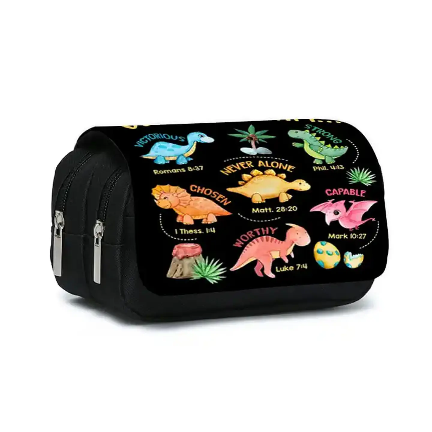 Dinosaur Pencil Case – Double Layer Flip Organizer 14