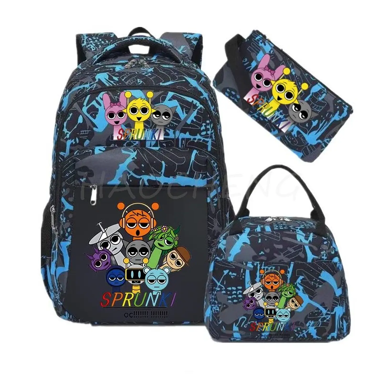 Sprunki Backpack Set  3PCS Waterproof School Bag 9