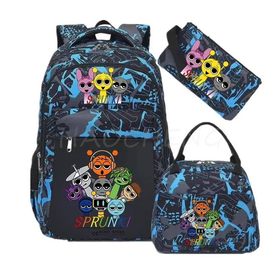 Sprunki Backpack Set  3PCS Waterproof School Bag 9