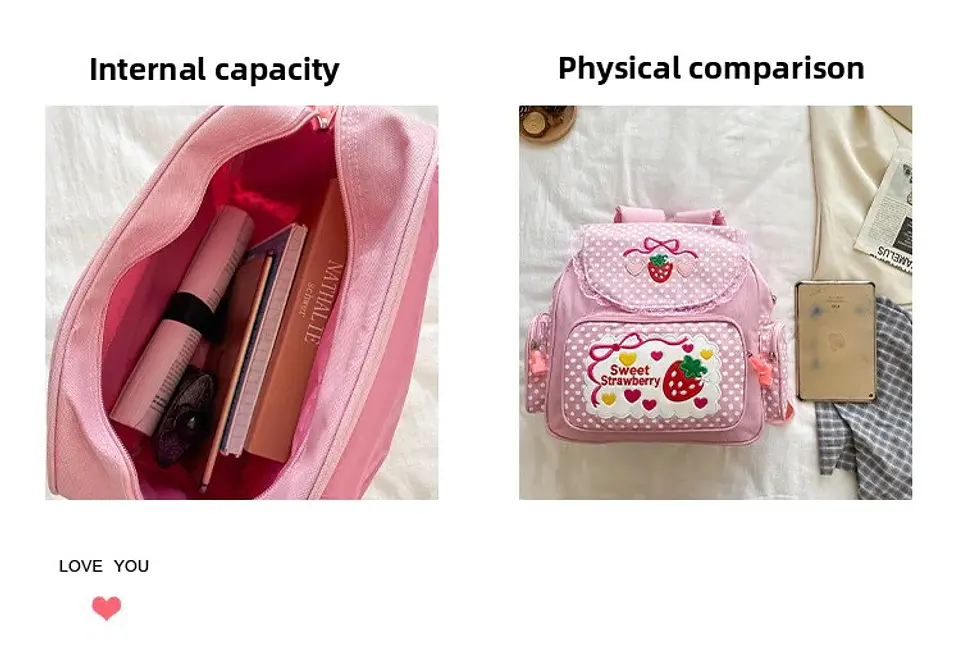 Strawberry Girls Backpack  Japanese School Bag 12
