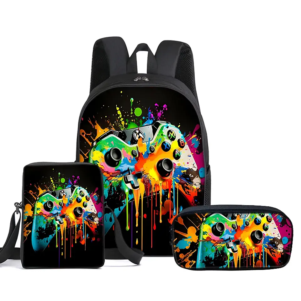 GamePad Backpack Set 3PCS Waterproof School Bag 11