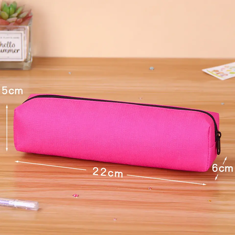 Solid Color Pencil Case  Large Zipper Pencil Pouch 11