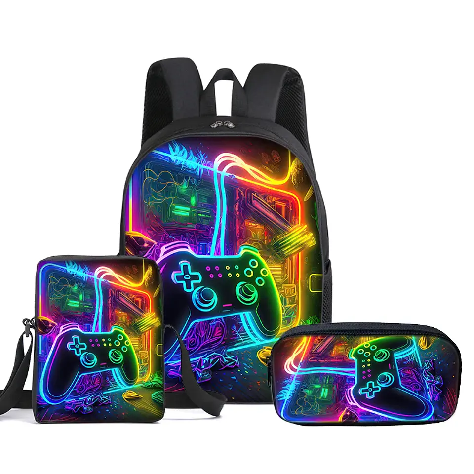 GamePad Backpack Set 3PCS Waterproof School Bag 13