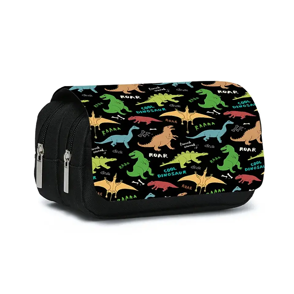 Dinosaur Pencil Case – Double Layer Flip Organizer 15
