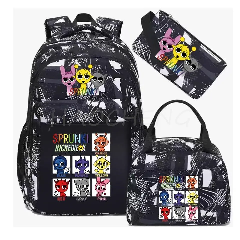 Sprunki Backpack Set  3PCS Waterproof School Bag 11