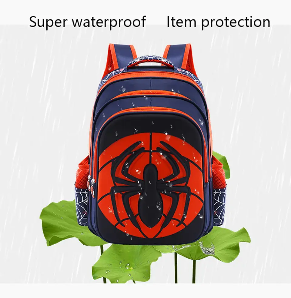 Spider Kids Backpack Set  2PCS Waterproof School Bag 15