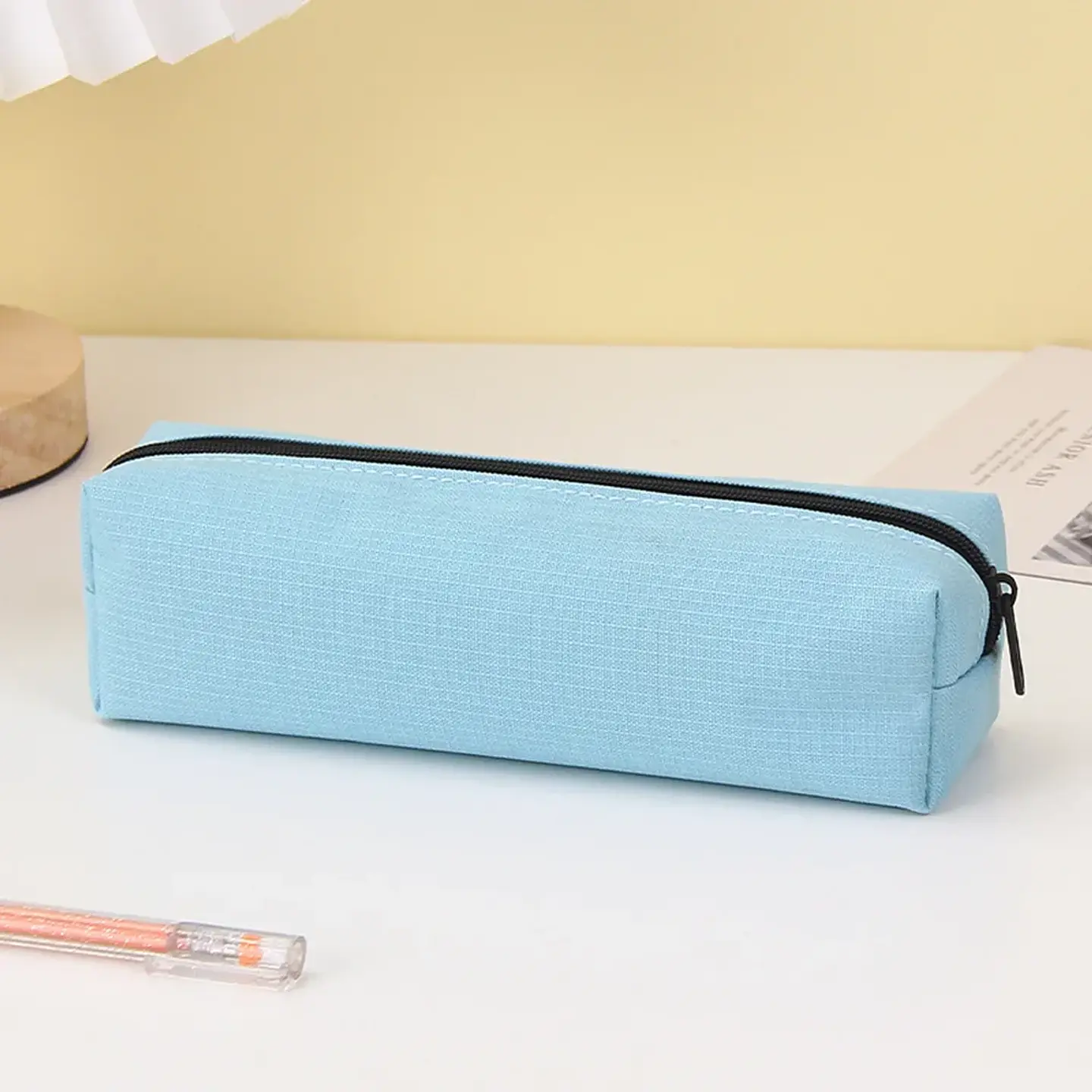 Solid Color Pencil Case  Large Zipper Pencil Pouch 12