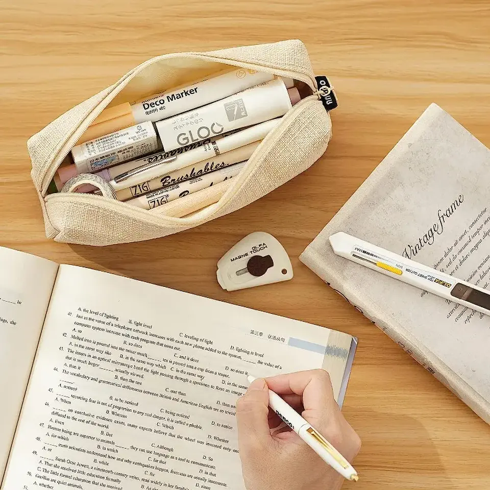 Large Capacity Pencil Case Oxford School Organizer 17