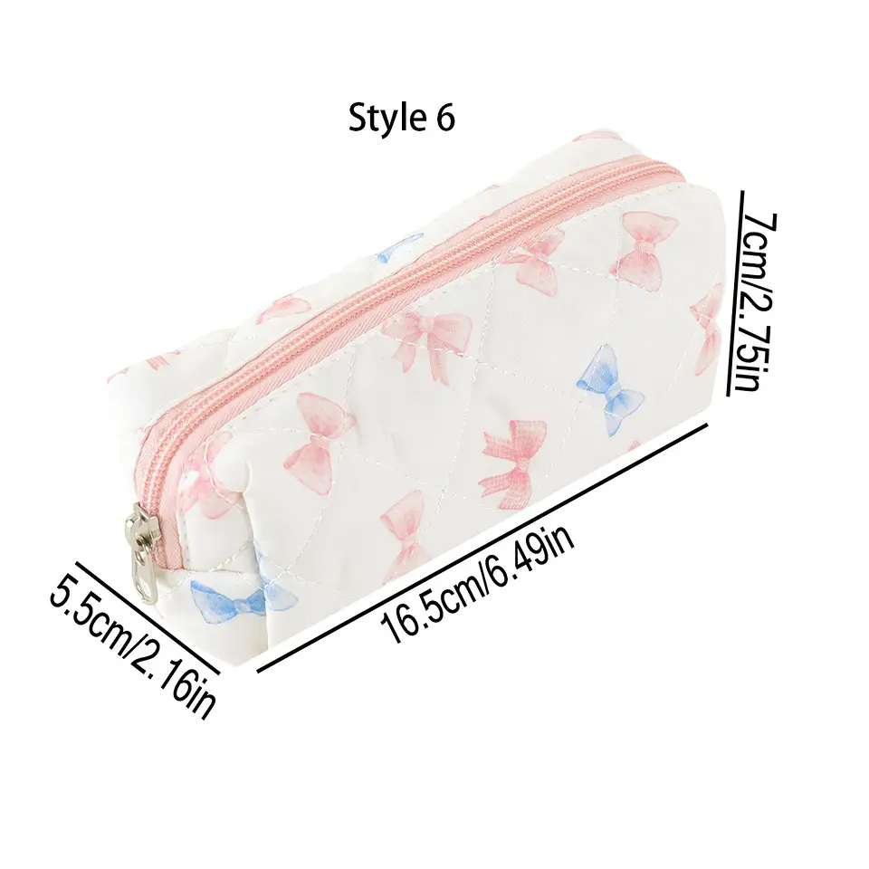 Floral Pencil Case – Bowknot School Storage Bag 19