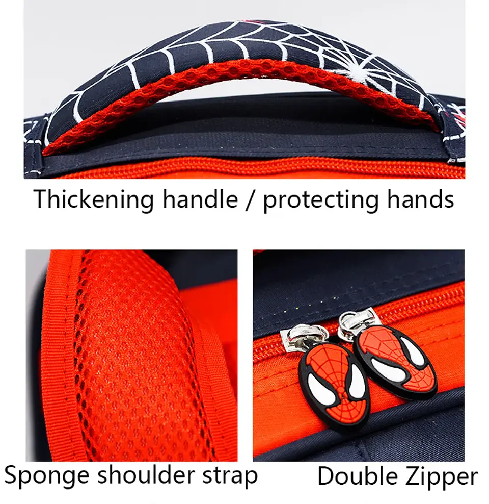 Spider Kids Backpack Set  2PCS Waterproof School Bag 17